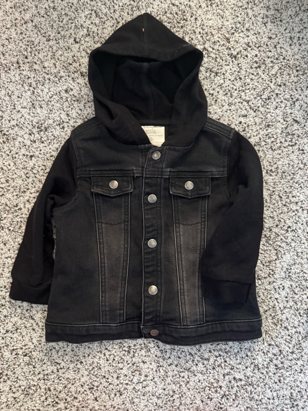 First Impressions Black Hooded Jean Jacket for Kids